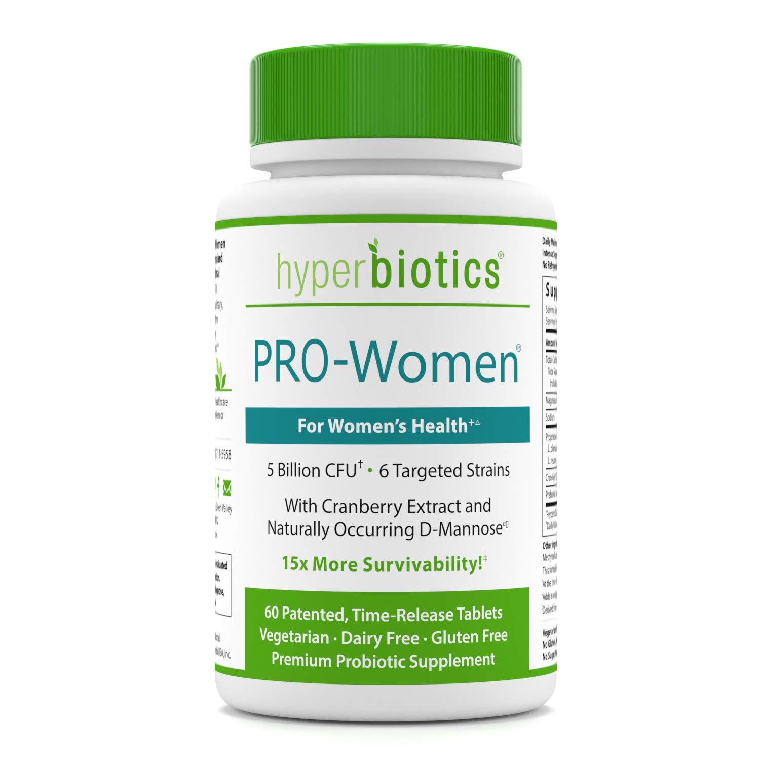 Hyperbiotics PRO-Women Probiotics with Cranberry Extract and D-Mannose 15 x More Effective Capsules