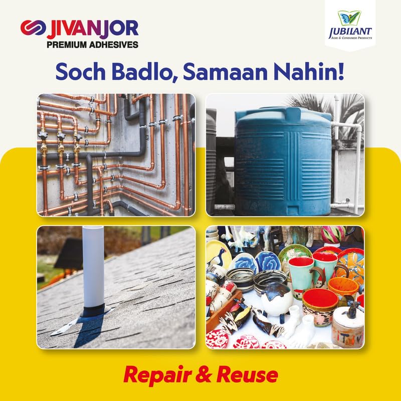 Jivanjor Jubiseal Rapid Epoxy Putty | Cracks, leaks, gap filling, insulation and rapid treatment for repair. For plumbing, electricity and motor vehicle use. 25 GX Pack of 44 Jivanjor Jubiseal Rapid Epoxy Putty | Cracks, leaks, gap filling, insulation and rapid treatment for repair. For plumbing, electricity and motor vehicle use. 25 GX Pack of 44