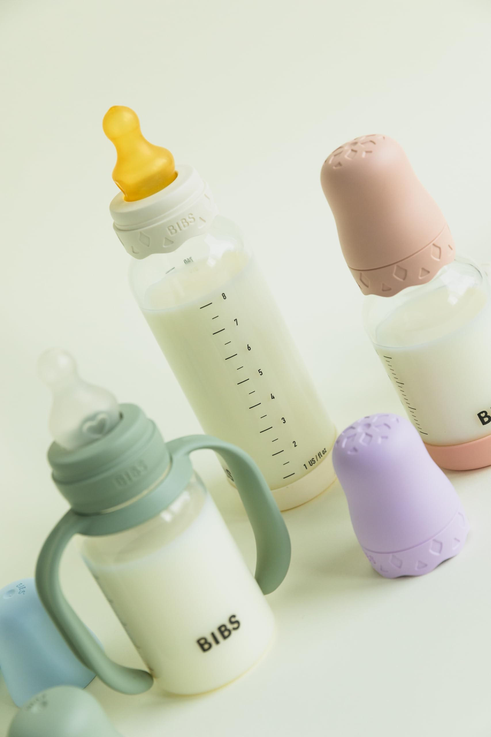 BIBS Boheme - Kit di bottiglie in vetro di diverse dimensioni, da abbinare a Bibs - Violet Sky