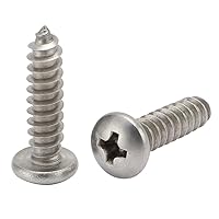Vista 10 de MewuDecor Tornillos autorroscantes #4 x 1/2" de cabeza redonda Tornillos para chapa metálica y madera, óxido negro, acero inoxidable 304 18-8, 100