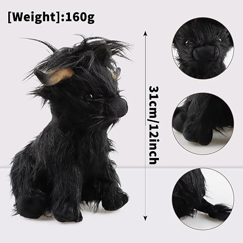 Miniatura 3 de MUSUNFE Highland - Juguetes de peluche de vaca escocesa realista, esponjoso, juguetes de granja de vacas escocesas, muñecas de regalo suaves