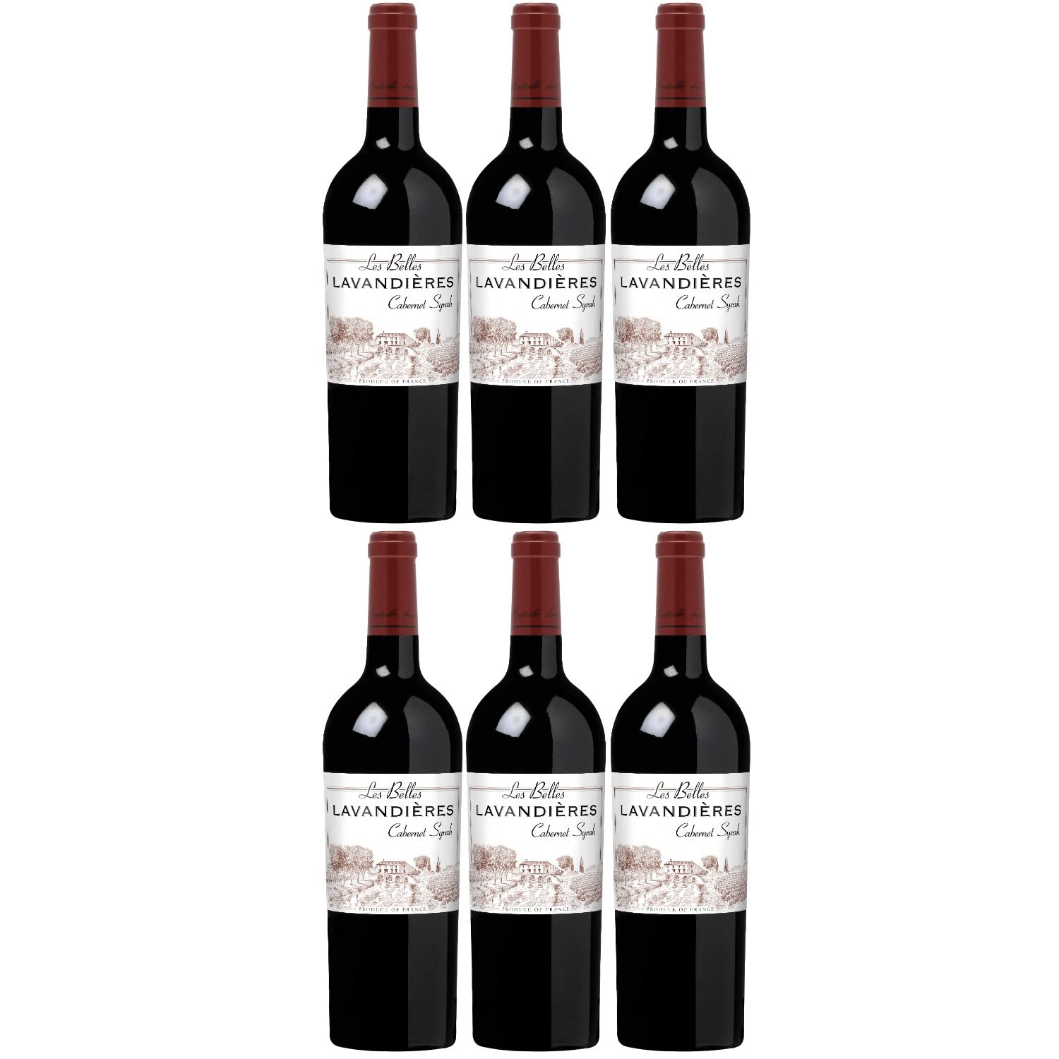 Union des Vignerons Cabernet Syrah Les Belles Lavandières Pays d'Oc IGP Rotwein rot halbtrocken Frankreich inkl. FeinWert E-Book (6 x 0.75 l)