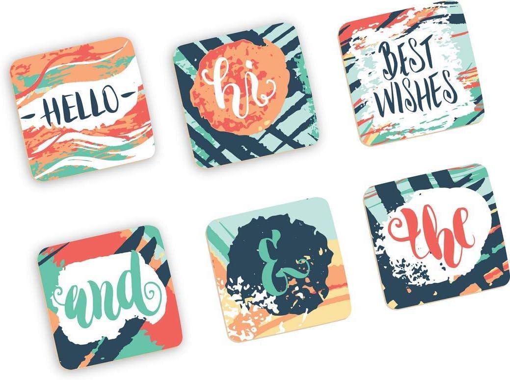 Friends Office Automation Designer Handmade Wooden Coaster Set for Home Kitchen, Office Desk (Set of 6, 4 x 4 Inch)