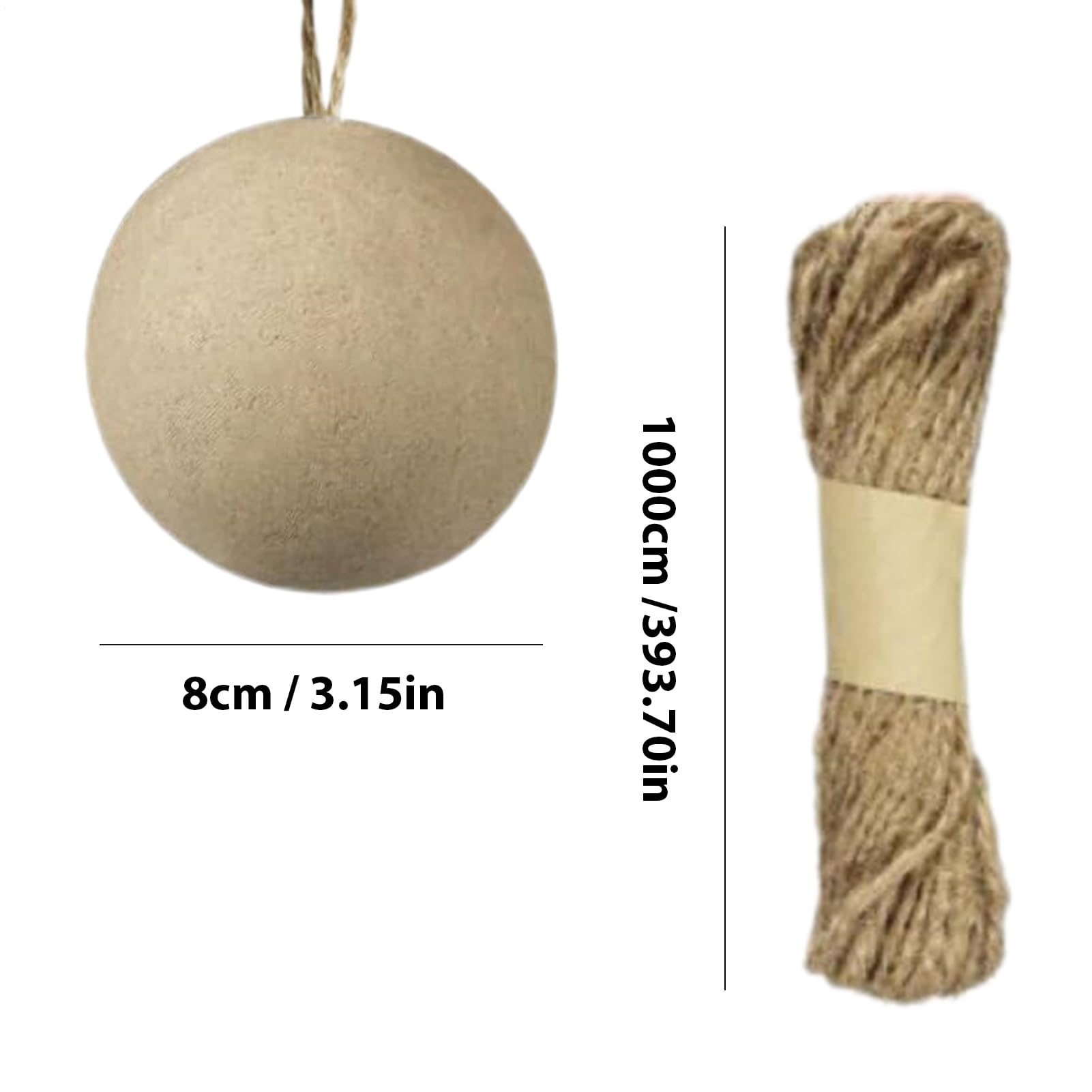 Papiermache runder Ball | Kugelformpapier Ornamente - Bastelmittel für