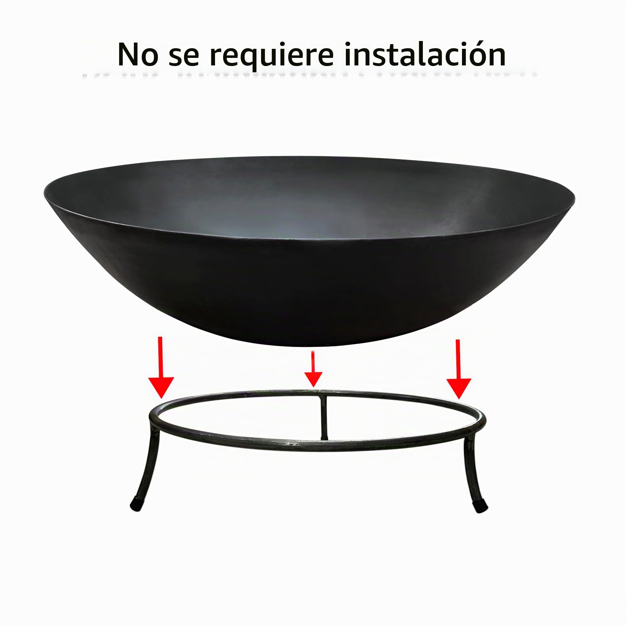 Köhko Cuenco de Fuego Marbela Aprox. 50x50x24 cm de Acero con 3 pies para Barbacoa, Fuego de jardín y Todas Las Noches maravillosas