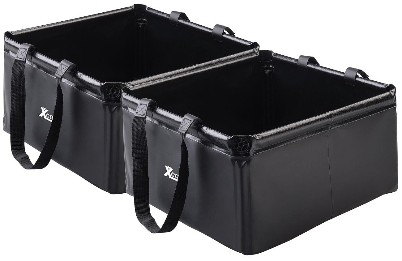 Xcase Faltschüssel: 2er-Set Outdoor-Faltschüsseln, 2 Henkel, 20 l, bis zu 30 kg Traglast (Spülschüssel, Camping Falteimer, Zubehör)