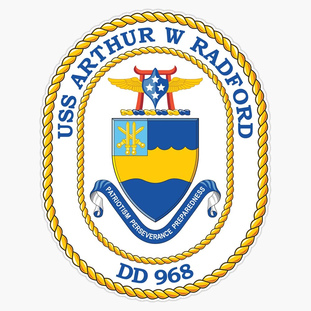 HOF Trading USS Arthur W. Radford Dd-968 Vinyl Sticker Waterproof Decal Laptop Wall Window Bumper Sticker 5"