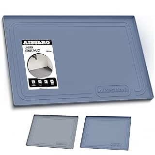 Aisslro Waterproof Under Sink Mat 25"x19", Silicone Mat, Dark Blue - Amazon product rated Grade B