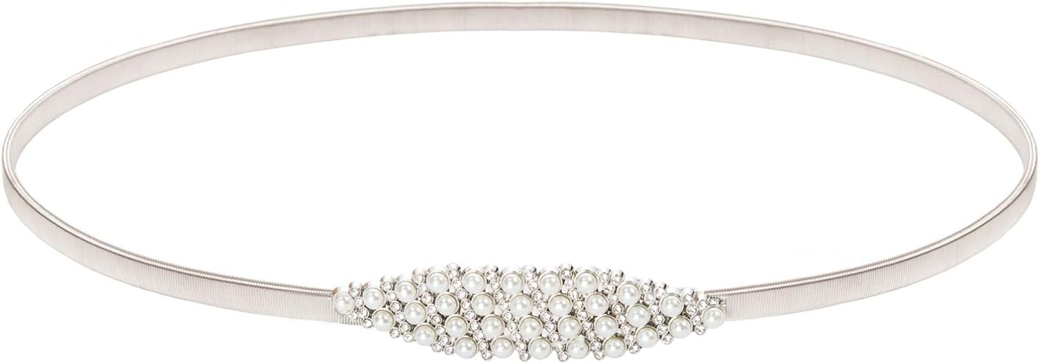 GRACE KARIN Women Skinny Metal Cinch Belt Gold Waistband Elastic Waist Belt CL633