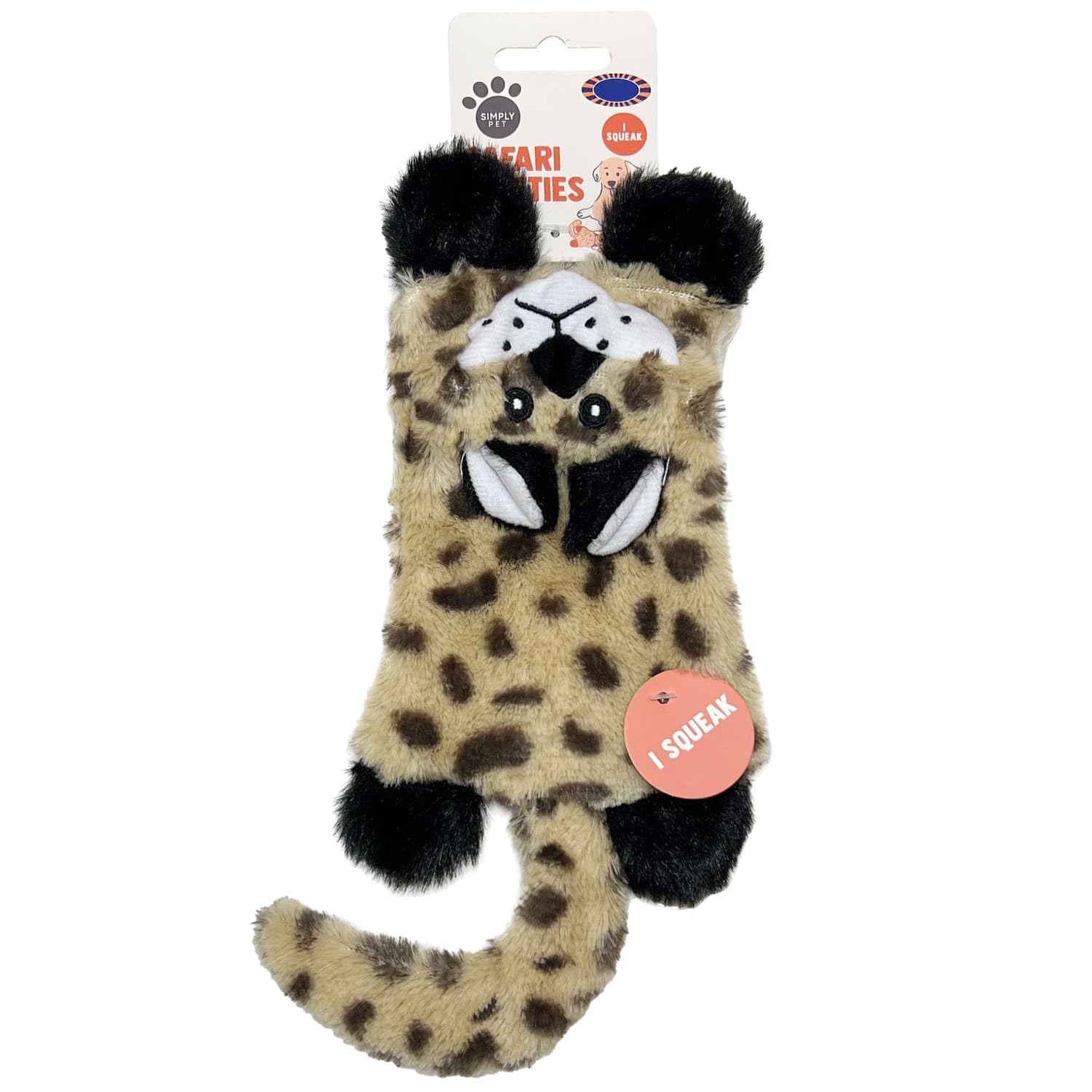 BargainsMania Safari Flatties Dog Toy - This Safari Flatties Dog Toy Is Made For Fun Play With Your Pooch - Complete With A Squeaker (Leopard)