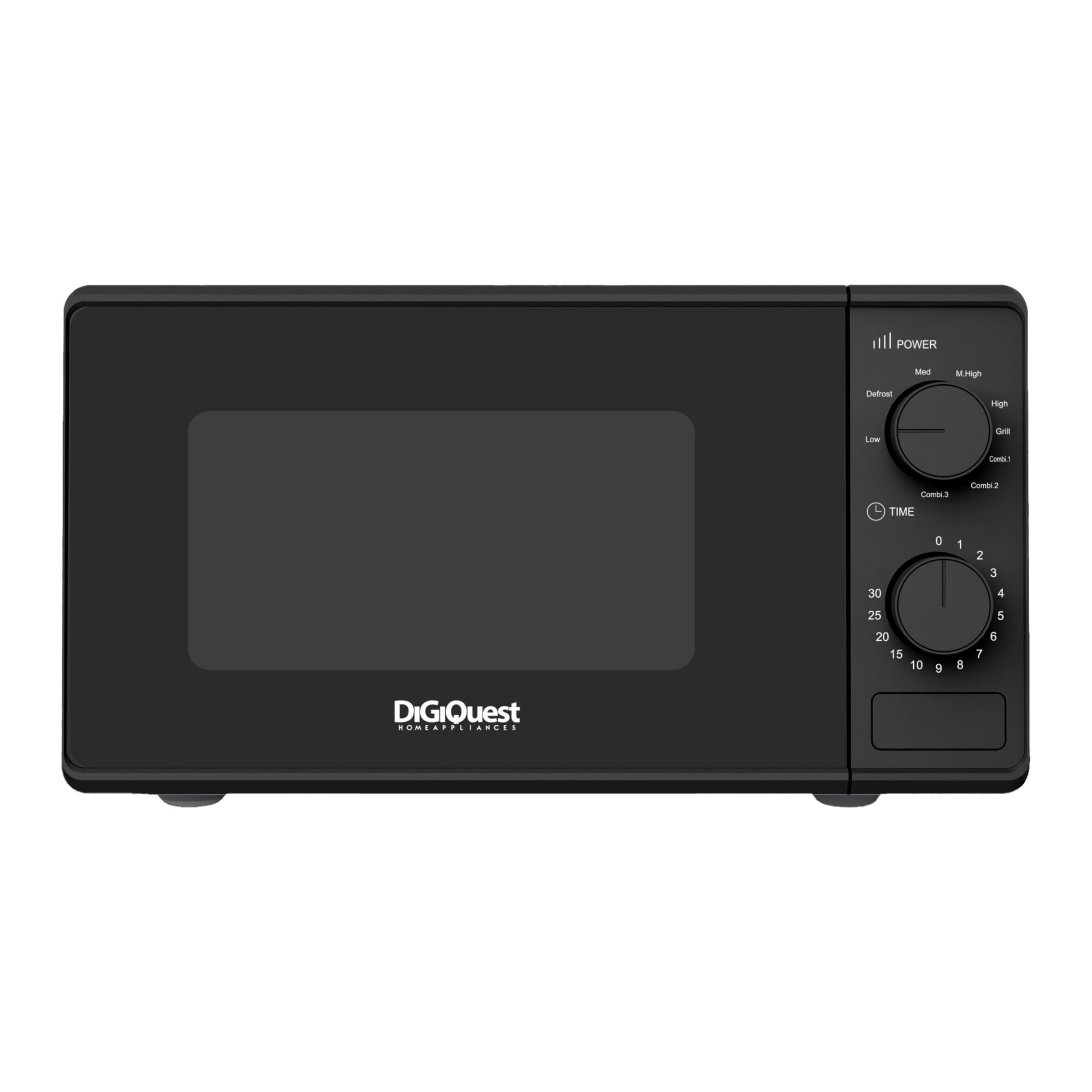 DIGIQUEST GRILLWAVE Forno a Microonde con Grill 20 Litri | Riscalda, Scongela e Gratina in Pochi Minuti | 9 Livelli di Potenza | Timer 30 Minuti | Segnale di Fine Cottura | 700W | Nero