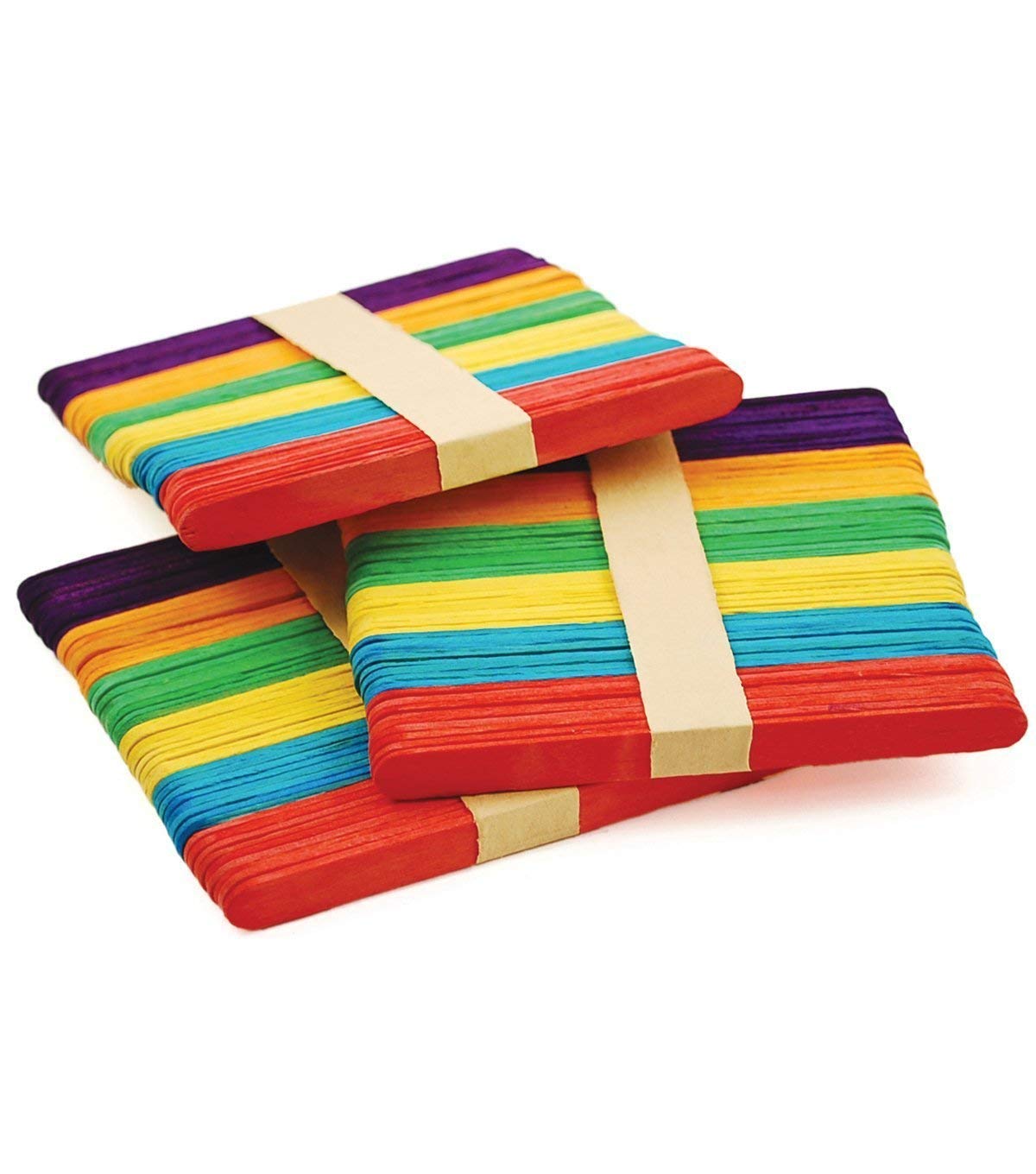 RJV Global Wooden Ice Cream Popsicle Sticks for Art and Crafts Pack of 100 Pcs Multicolored 1