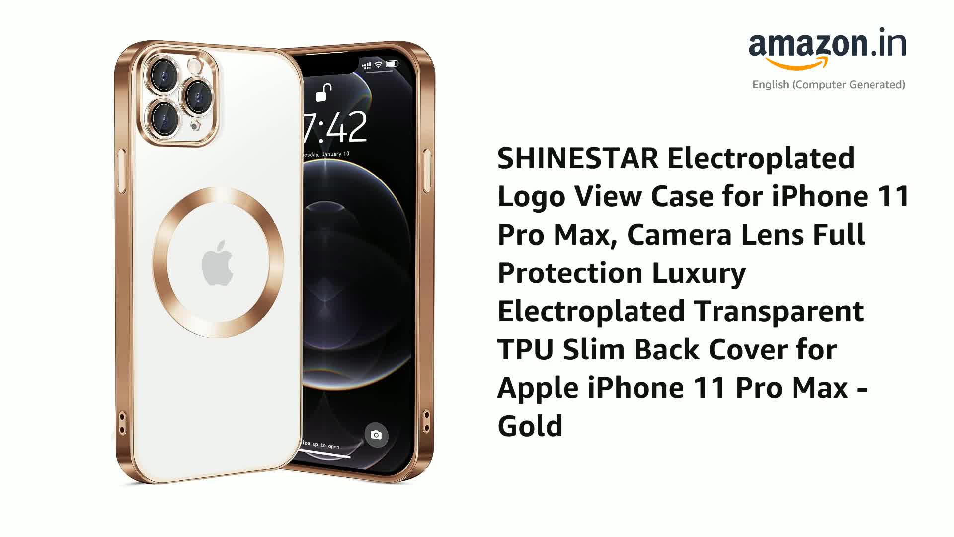 SHINESTAR Electroplated Logo View Case for iPhone 11 Pro Max