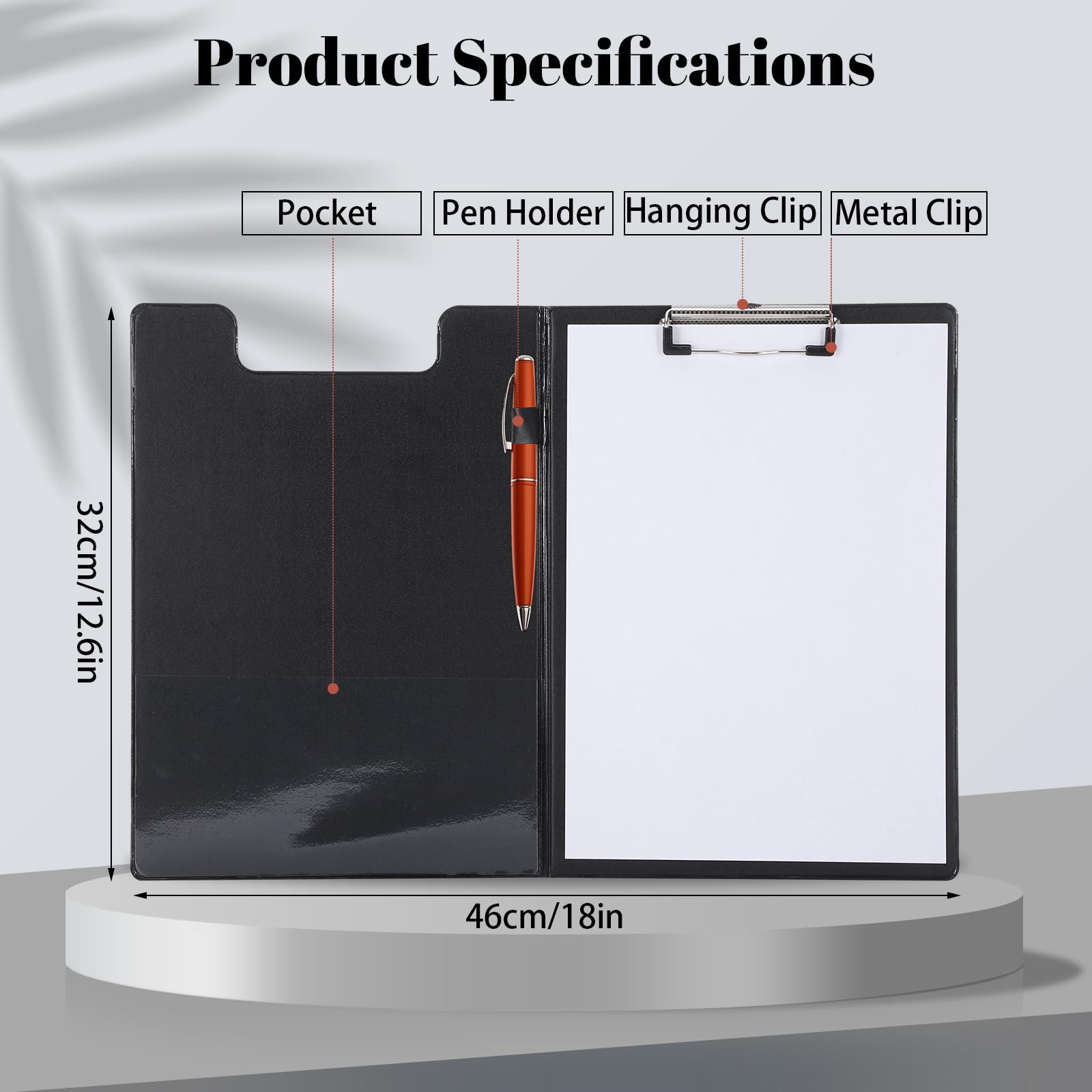 4 Pack Clipboard Folder A4, Foldover Clipboard with Cover File Document Organiser with Pen Holder for School Office Supply - Image 2