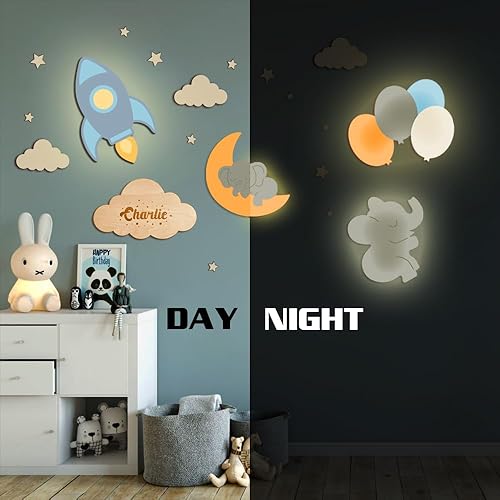 Miniatura 8 de Luz de nube personalizada para dormitorio, luz de pared de madera personalizada para habitación del bebé, bonita lámpara de nube flotante para