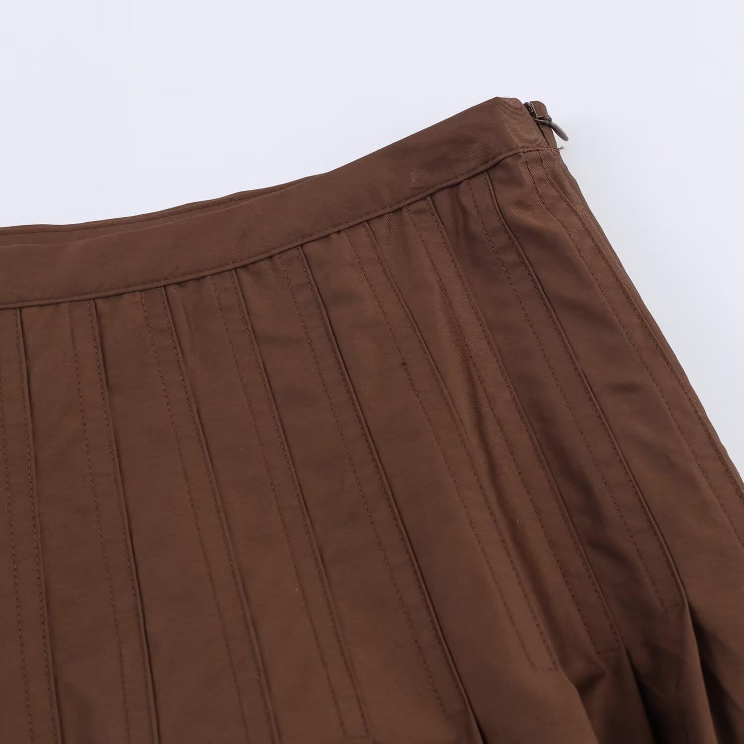 Women's Pleated Midi Skirt 2-Pack, High-Waisted A-Line Swing Skirt