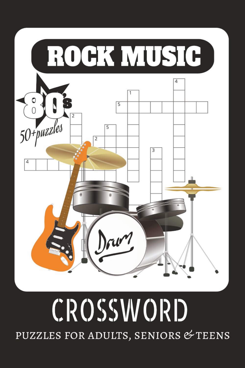 rock music crossword puzzle: Easy to Read Print about, rock music crosswords, rock’n‘roll, 1950s, 1960, 1970s,1980s,1990s, 2000s, music crosswords, ... for rock music lovers and record collectors