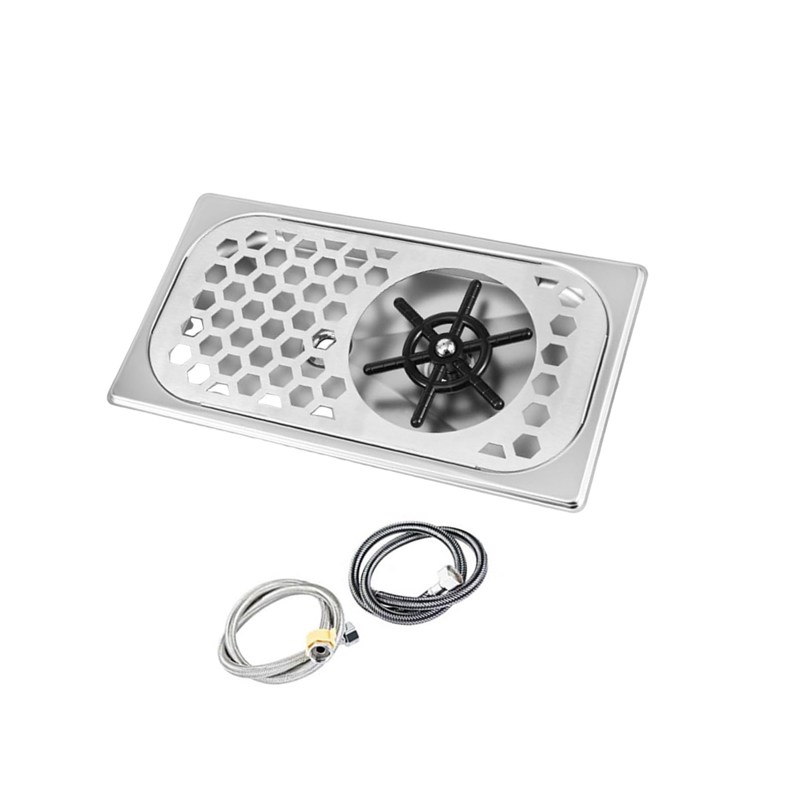 Cup Rinser Drain Tray Stainless Steel Embedded Countertop Insert for Coffee Counter Rinse Station and Sinkside Use Cup Rinser Tray Glass Drip Rinse Station Stainless Steel Drain Insert Coffee Counter