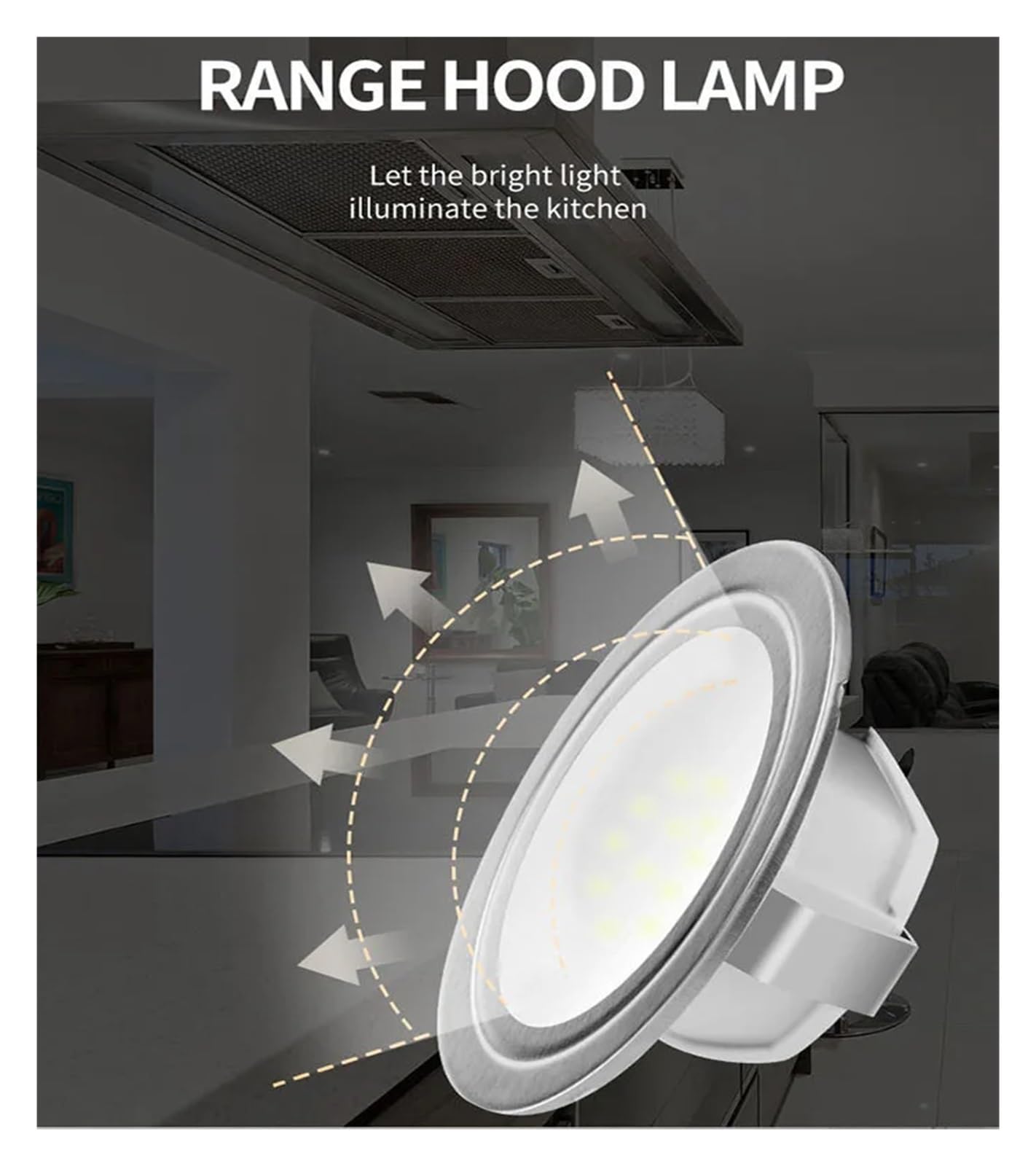 eufeifeiegds 2-teilige Dunstabzugshaubenbirne, LED, 2,5 W, 220–240 V, for 60 mm Loch, Küche, Unterschrankbeleuchtung, Schrankbeleuchtung, entspricht 20 W Halogenbirne wefeiegds(Warm White 3000K)