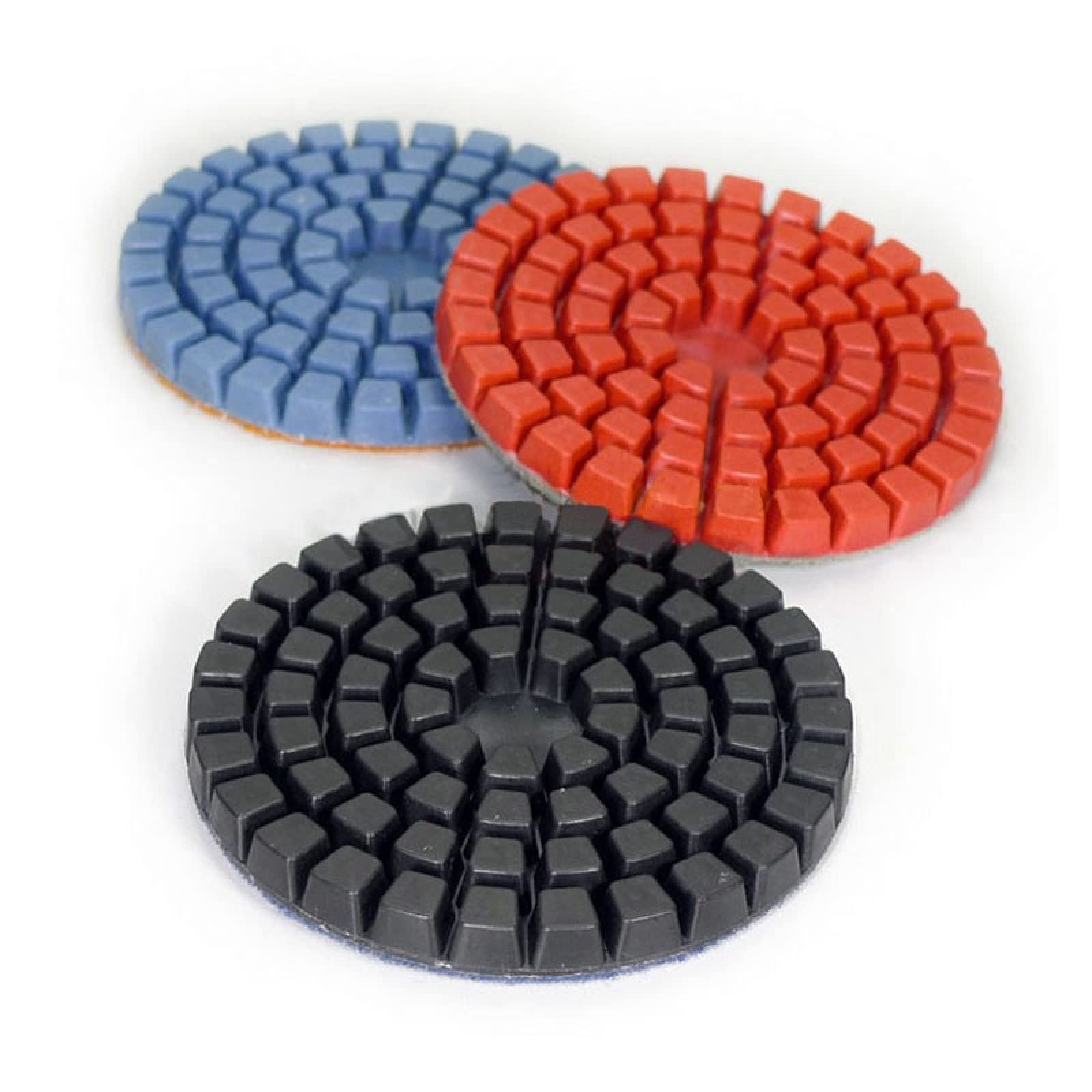 Almohadillas pulidoras de diamante, 7 piezas/lote de discos de lijado de pulido de diamante de 4 pulgadas, 100 mm, resina adhesiva, almohadillas de pulido for renovar pisos de concreto, reparación de