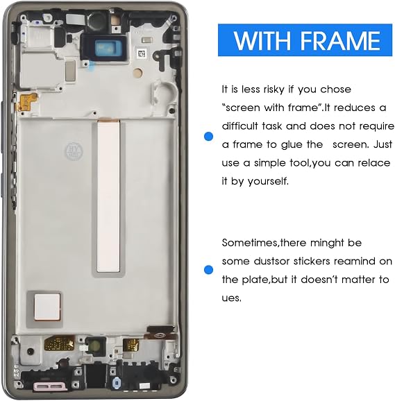 INCELL for Samsung Galaxy A53 5G Screen Replacement for Samsung A53 5G SM-A536U1 SM-A5360 SM-A536B LCD Display Touch Screen Digitizer Assembly Repair Parts Kit (No Fingerprint) (Black with Frame)