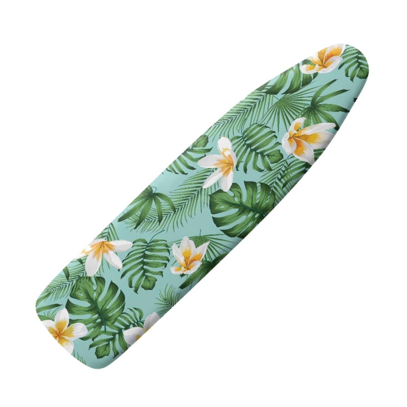 Dwetcxo Green Palm Leaves Ironing Board Covers 110 X 35Cm Iron Board Covers And Pad Thick Resist Scorching And Staining Thick Easy Fit Iron Cover Adjustable Elastic Rope Ironing Boards Cover 110X35cm