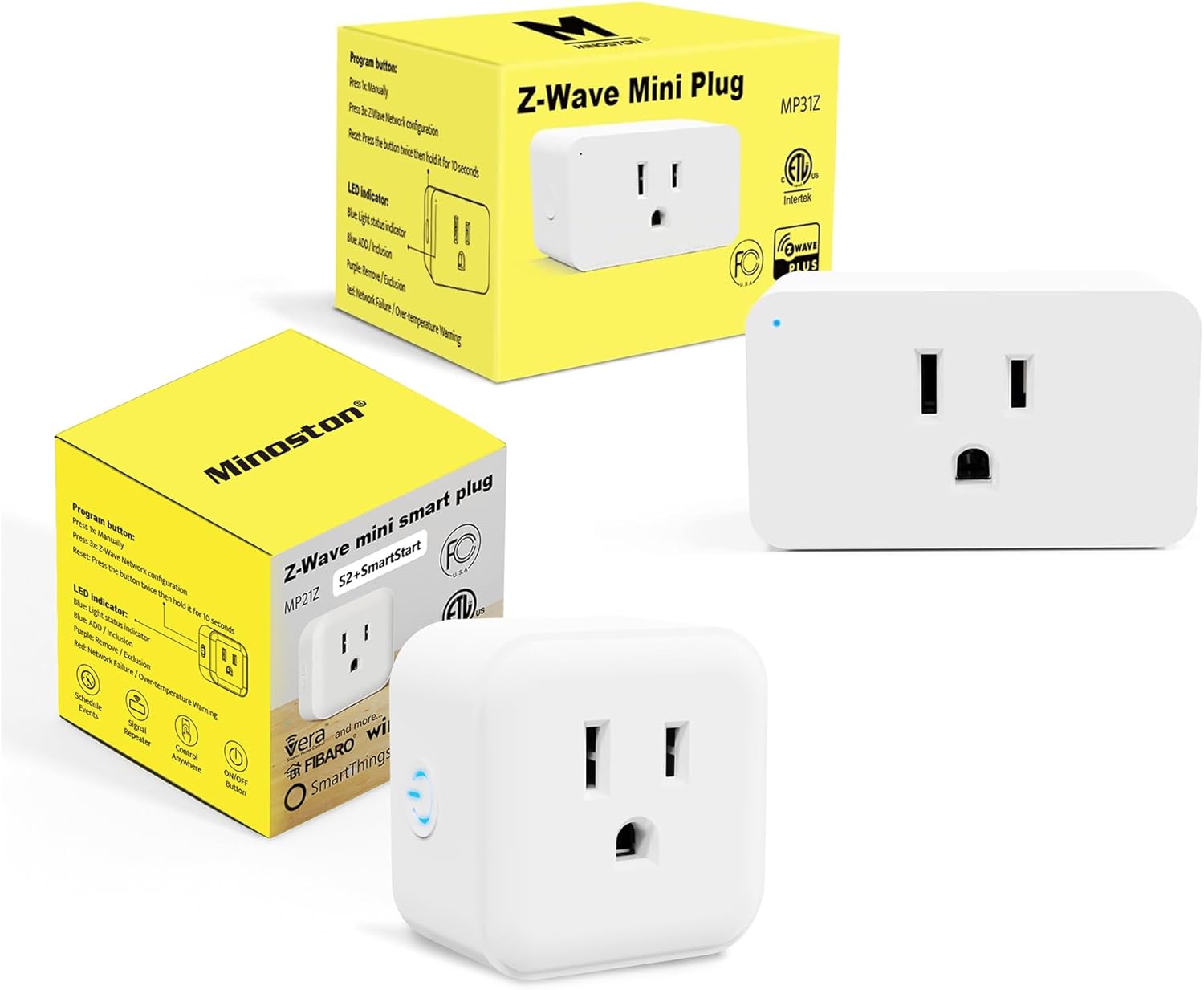 Minoston ZWave Outlets, Mini Zwave Plug Smart Plugs, Z Wave Hub