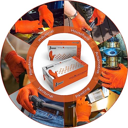 1St Choice 6 Mil Nitrile Gloves Xl, Box Of 100 Orange Mechanic Gloves Disposable Latex Free - Nitrile Disposable Gloves #TOP2