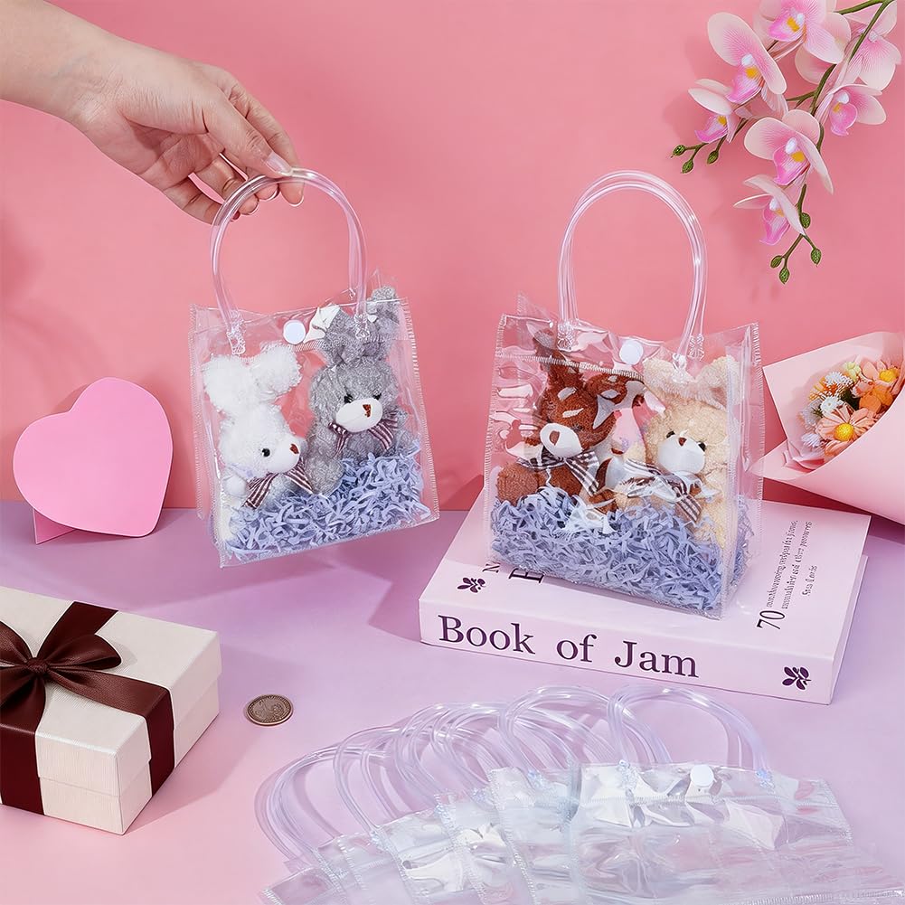 INTERWARM 120 sac Cadeau Transparent avec Poignée Sacs Cadeaux en Plastique Transparents de Petite Taille (Taille Unique) Sac Cadeau Transparent pour Mariage Ou Anniversaire 40pcs / Taille