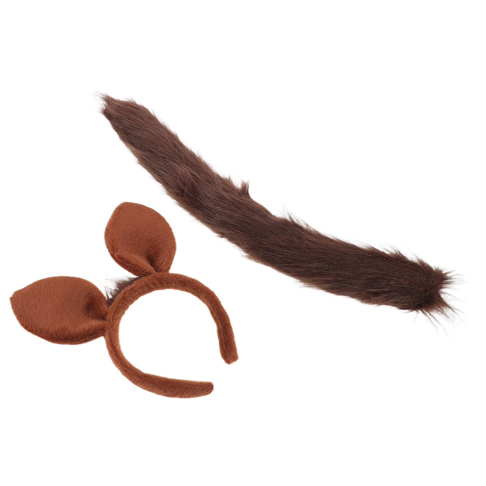 Tofficu 4 Juegos Diadema de Disfraz Orejas de Caballo de Peluche Marrón para Cosplay y Actuaciones Escolares Diseño Realista y Material Suave de Felpa