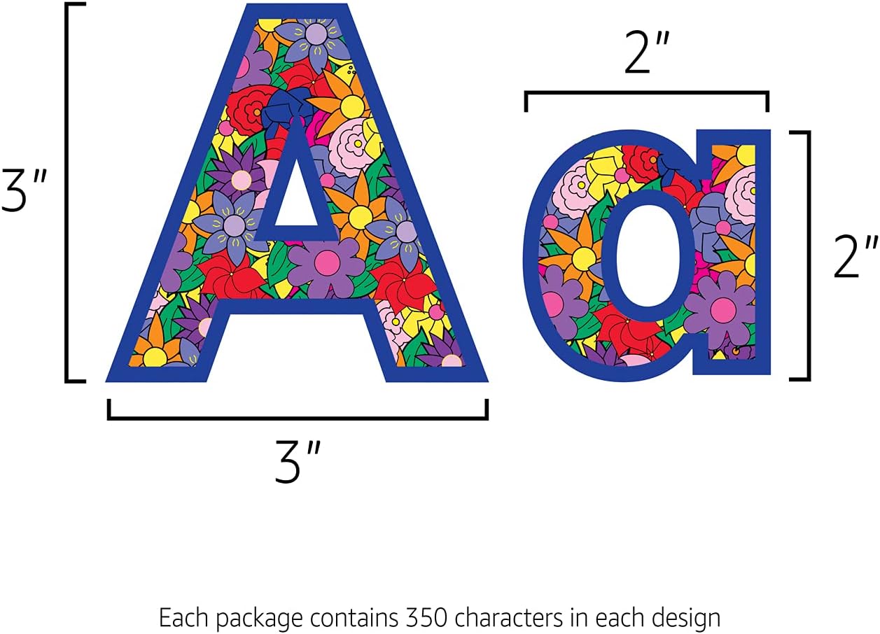 Hygloss Products Bulletin Board Letters and Numbers – Punch Out Flower Pot Design Combo – 3 Inch, 350 Pieces