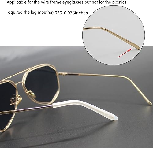 Miniatura 6 de Puntas de patillas para anteojos antideslizantes, piezas de agarre para las orejas, manga de tubo, cómodos lentes de repuesto para lentes de metal