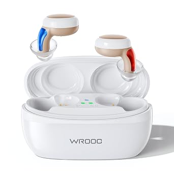 Sonique Hearing Aids, Unique Design for Super Comfort Wearing, Multi-channel Sound Process, Superior Sound Quality & Noise Cancelling, No Whistling, Auto-On/Off, Memory Function, 4 Modes, Pair Beige & White