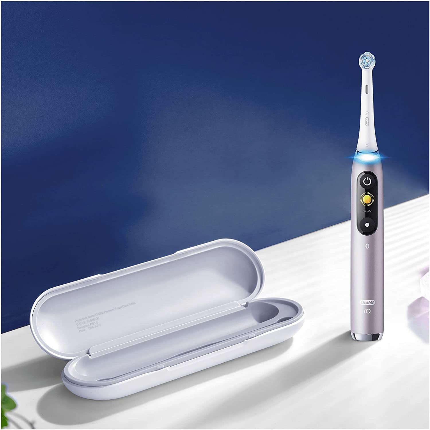Oral-B iO Series 9 Édition Spéciale, Brosse à dents électrique, Connectée Bluetooth, 7 Modes de brossage, 1 Étui De Voyage, 1 Pochette, Rose Quartz