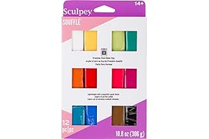 Polyform Sculpey Soufflé Polymer Oven-Bake Clay, 12 Colors, 10.8 oz