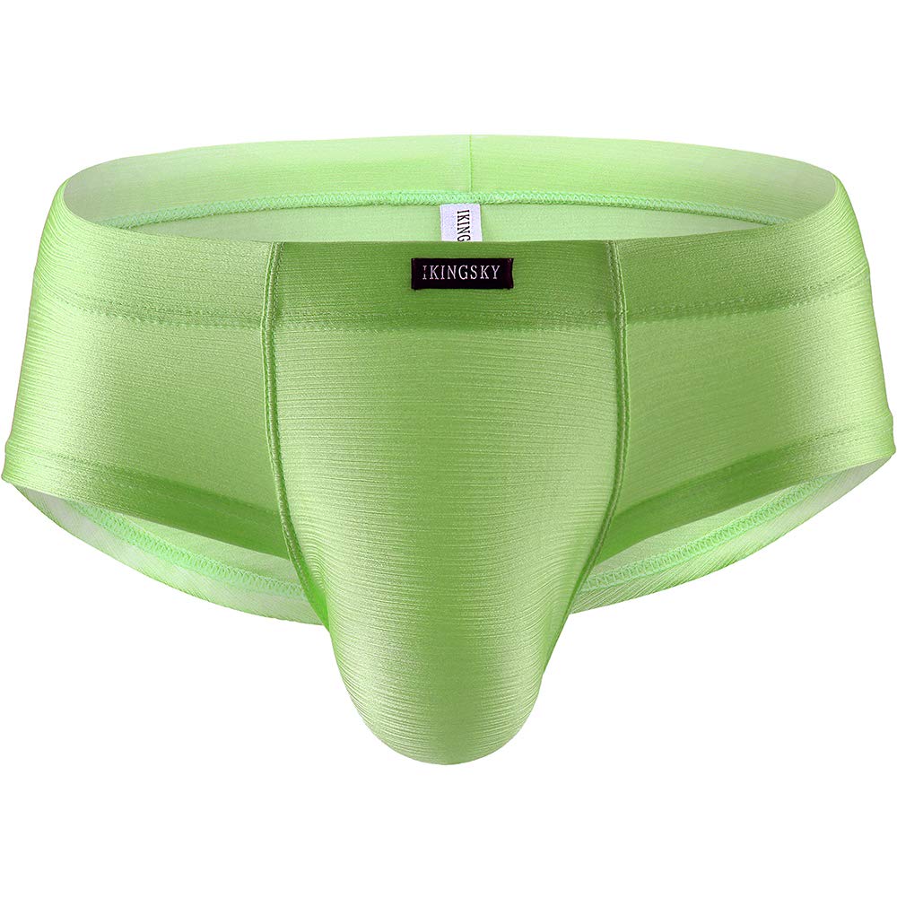 IKINGSKY Men's Seamless Front Pouch Briefs Sexy Cheeky Mens Underwear High Stretch Under Panties