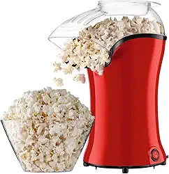 Pipoqueira Eletrica Sem Óleo 110V Automática Vermelha Premium Casa Buritis