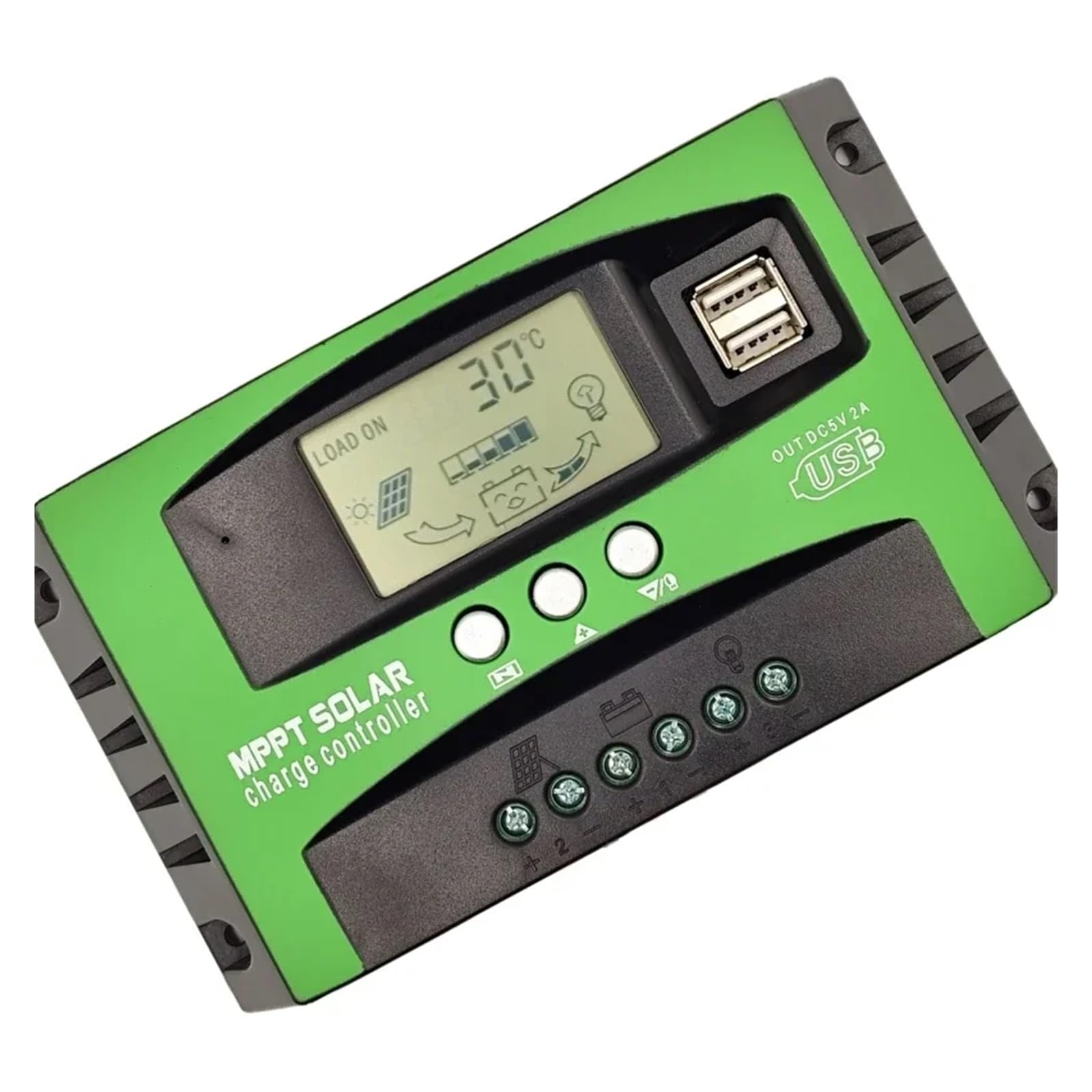 12V 24V Regulator Ładowania Słonecznego 30A 40A 60A 100A Przełącznik Czasowy Obciążenia Panel Słoneczny Regulator PV Wyświetlacz LCD 5V Podwójny USB Panel słoneczny(30A)