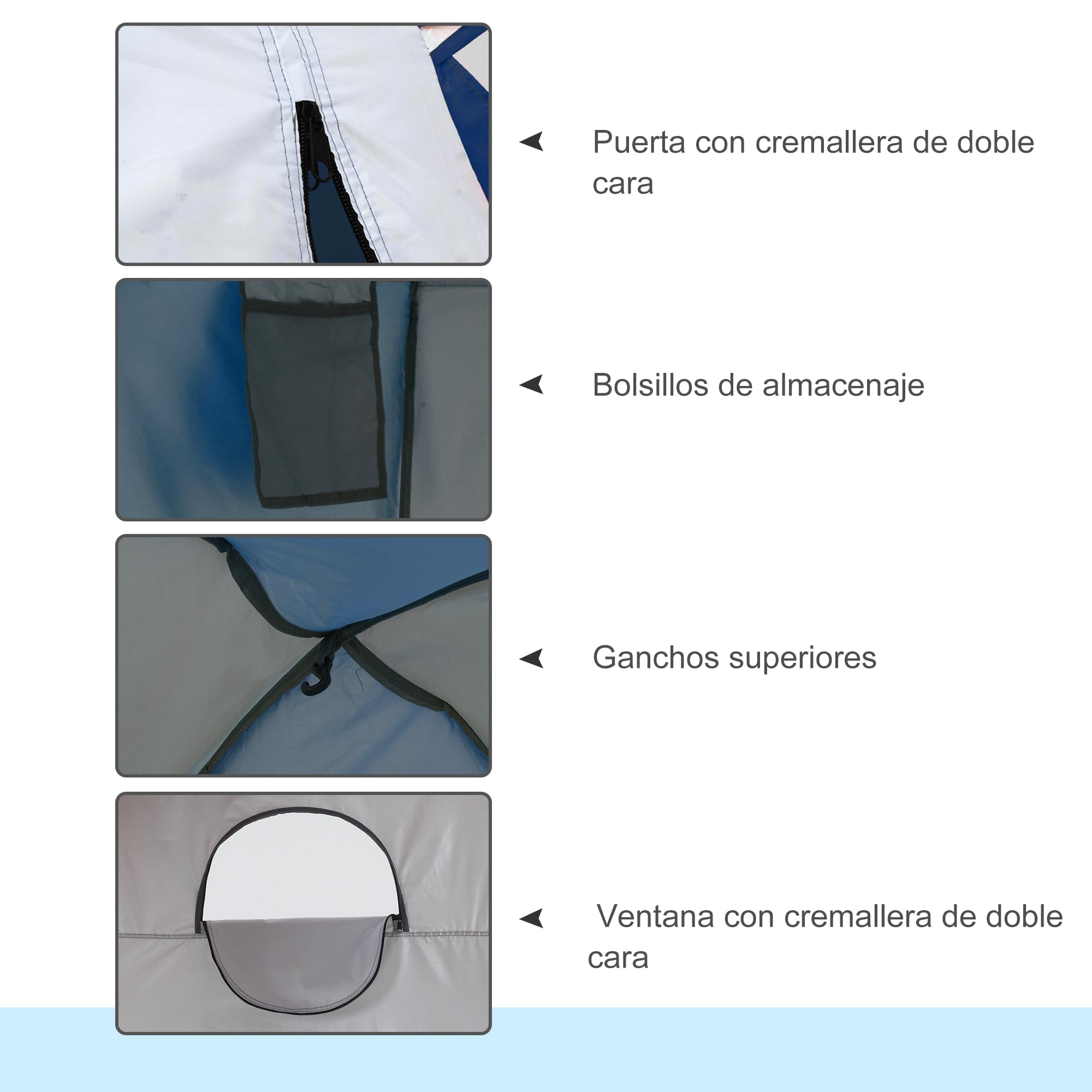 Outsunny Tienda de Ducha Camping Portátil UV25+ 123x121x198 cm