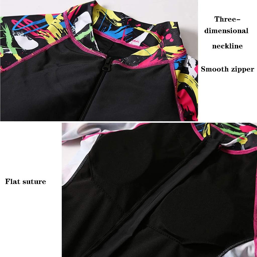 Womens surf Suit Women's One Piece Front Zipper Wetsuit,Ladies' One-Piece Wetsuit, Sunscreen Quick-Drying Short-Sleeved Wetsuit, Adult Water Sports Swimsuit