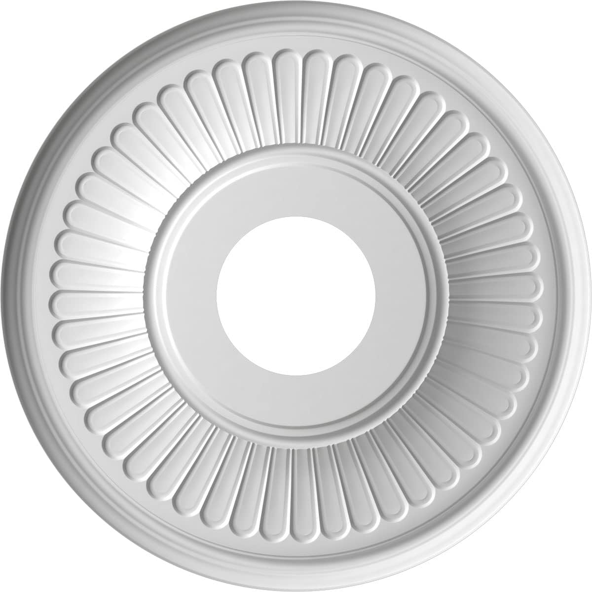Ekena Millwork 13"OD x 3 1/2"ID x 3/4"P Berkshire Thermoformed PVC Ceiling Medallion (Fits Canopies up to 5 3/4"), Aged Dark Steel