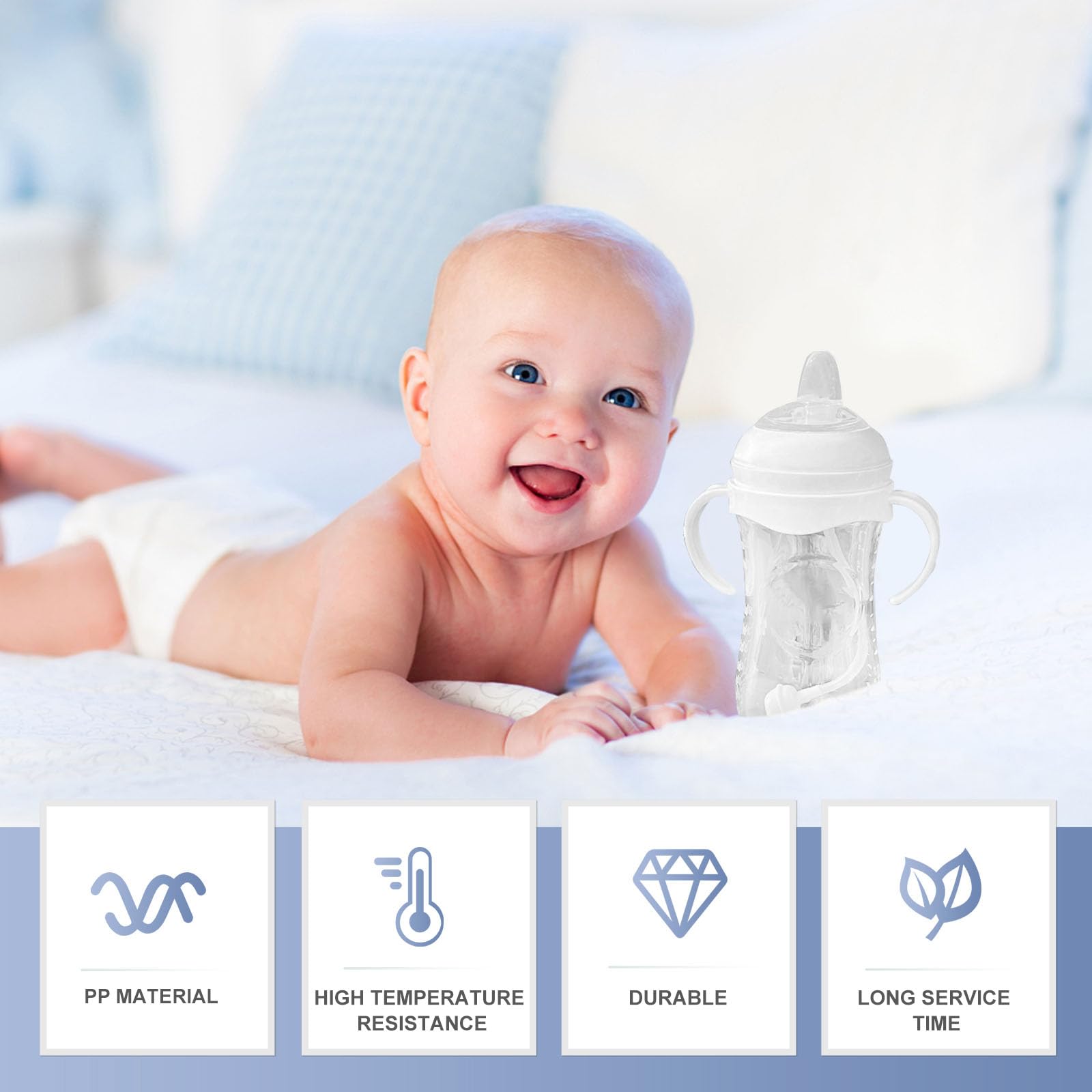 Flaschengriff-Halter für Avent Natural Weithals-Standard PP Kunststoff-Baby-Babyflasche, 2 Rot, 2 Blau, 1 Weiß (5 Stück)