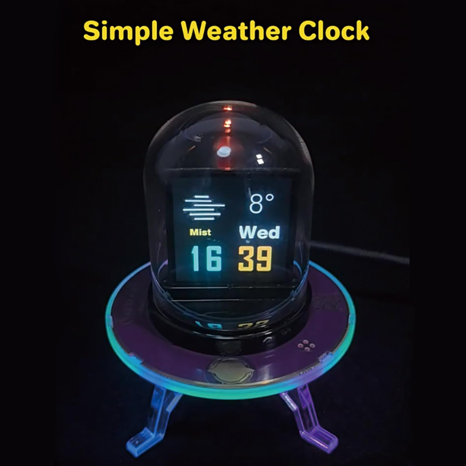 Orologio digitale retrò Nixies Tube con schermo IPSS in tempo reale dei prezzi dell'oro e RGBS effetti di illuminazione ambientale, analogico/digitale ibrido orologio da scrivania