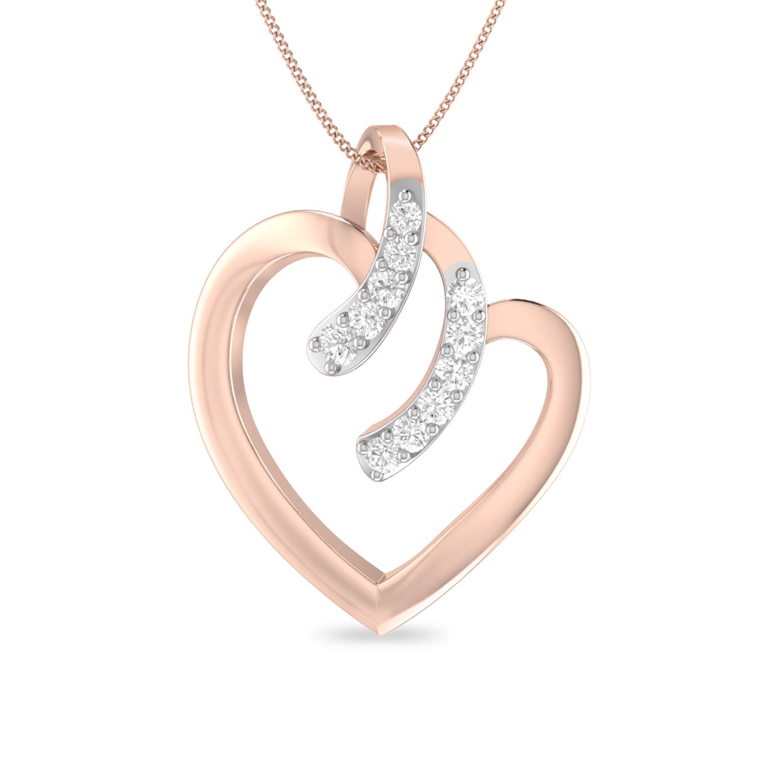 The Neleh Heart 18k (750) Yellow Gold and Diamond Pendant-image-45