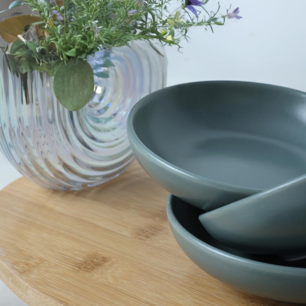 Keramika Mat Yeşil Halka Çerezlik/Sosluk 13 Cm 6 Adet 322