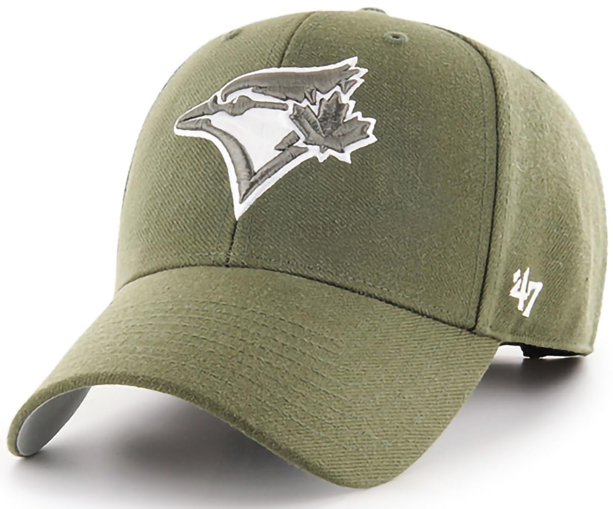 '47 MLB Sandalwood Green Primary Logo MVP Structure Adjustable Hat, Adult One Size Fits All, Toronto Blue Jays - Sandalwood Green, One Size
