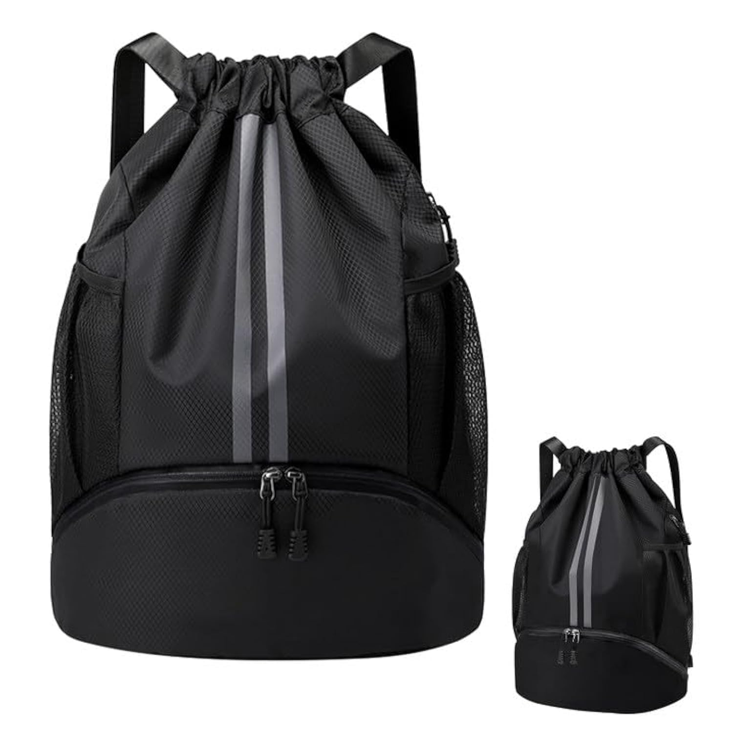 Daelesr Mochilas de Cuerdas Hombre, Bolsa Deporte Mujer, Grande Bolsa Saco Playa Ajustable, Fútbol Mochila con Compartimento Zapatos, Bolsa Gimnasio con Bolsillo para Viajes Yoga Playa, 47x15x32cm
