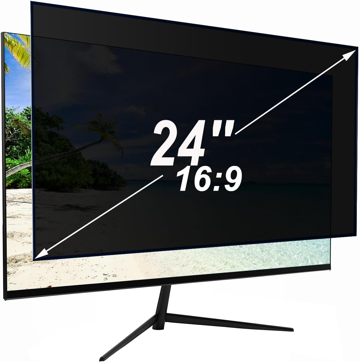 24 Inch Privacy Screen for Monitor with 16:9 Widescreen Monitor, Anti Blue Light Screen Protector - Anti-Glare - Anti-Scratch Protector Film for Data confidentiality Privacy Shield 24.0'' Widescreen (16:9) Black for Monitor