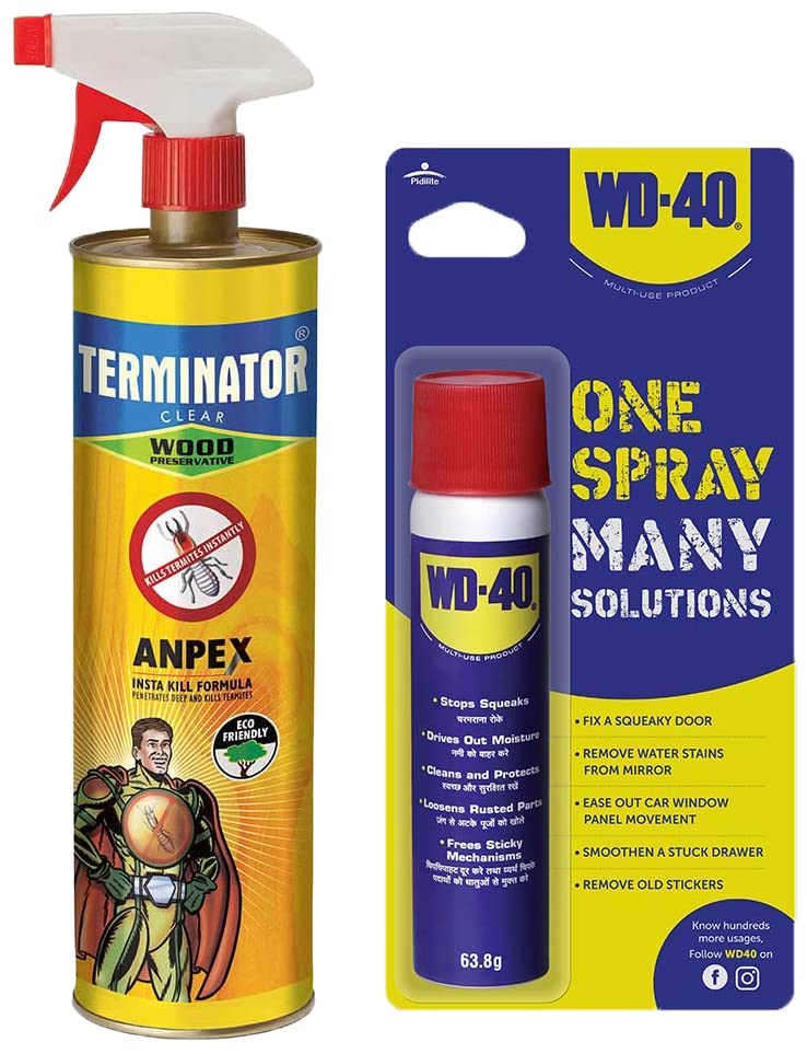 Pidilite Terminator Eco-Friendly Wood Preservative and Termite, Borer & WD-40, Multipurpose Spray for Home Improvement - Multi use for Home, Work and DIY Purposes, 63.8g (B09SQFL6DJ) Amazon Price History, Amazon Price Tracker