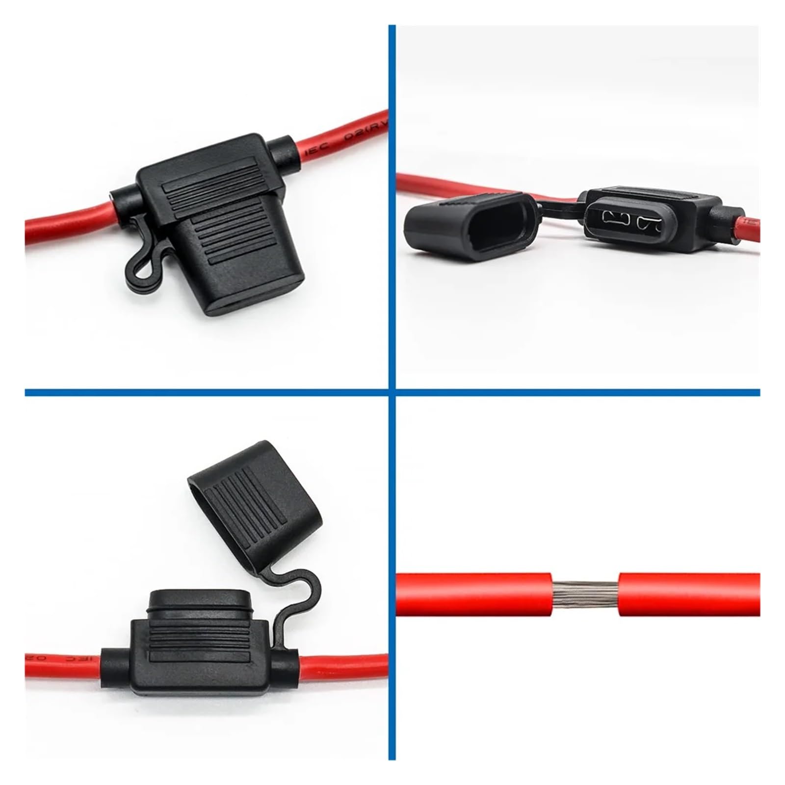 10 Gauge Inline Fuse Holder 12V - 10AWG Blade with 4pcs 40 AMP ATC/ATO Standard Fuses (4Pack)